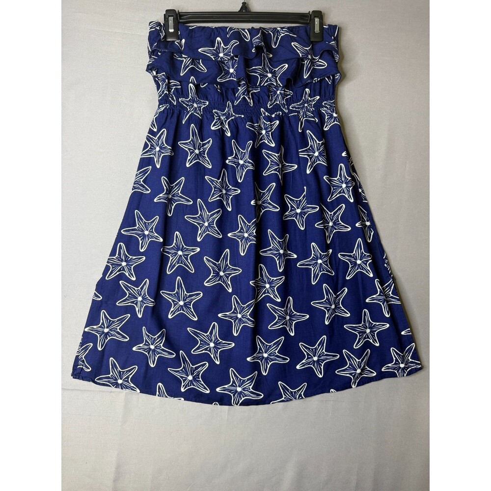 Escapada Womens Navy Starfish Strapless Boho Nautical Resortwear Mini Dress M